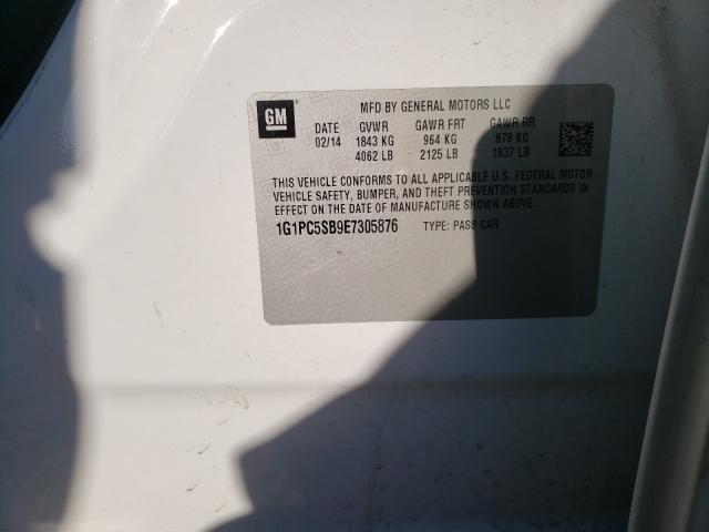 Photo 10 from auction – 2014 CHEVROLET CRUZE LT with VIN 1G1PC5SB9E7305876