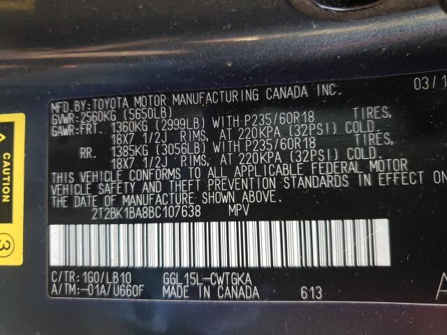 Photo 10 from auction – 2011 LEXUS RX 350 with VIN 2T2BK1BA8BC107638