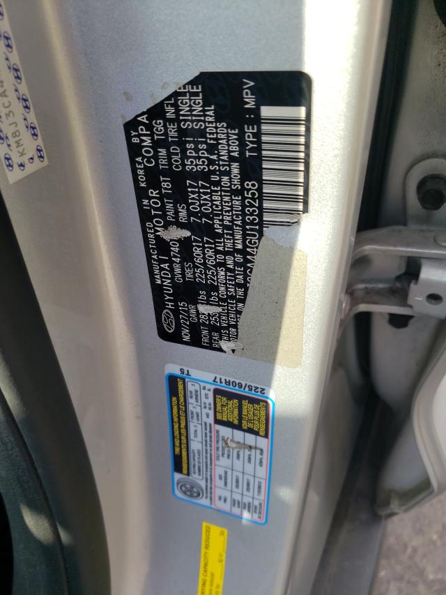 Photo 10 from auction – 2016 HYUNDAI TUCSON LIM with VIN KM8J3CA44GU133258