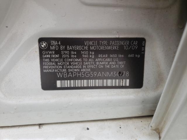Photo 10 from auction – 2010 BMW 328 I SULE with VIN WBAPH5G59ANM34778
