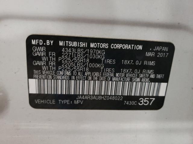 Photo 10 from auction – 2017 MITSUBISHI OUTLANDER with VIN JA4AR3AU8HZ048022