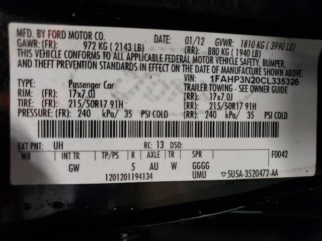 Photo 10 from auction – 2012 FORD FOCUS TITA with VIN 1FAHP3N20CL335326