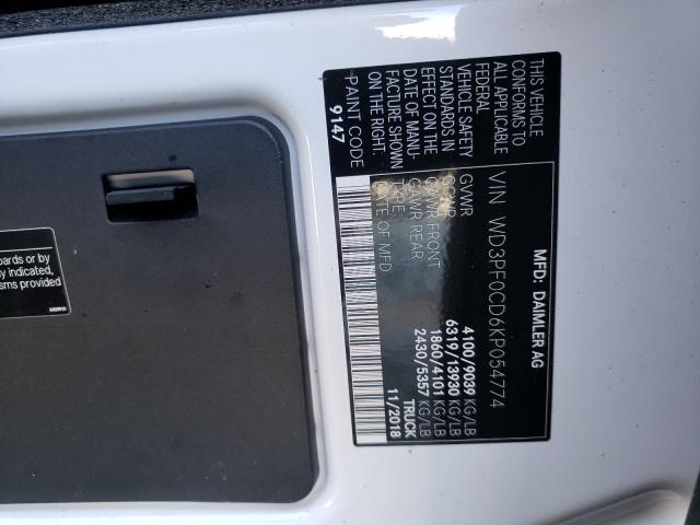 Photo 10 from auction – 2019 MERCEDES-BENZ SPRINTER 2 with VIN WD3PF0CD6KP054774