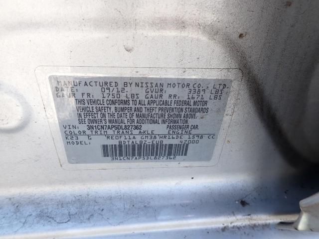 Photo 10 from auction – 2013 NISSAN VERSA S with VIN 3N1CN7AP5DL827362