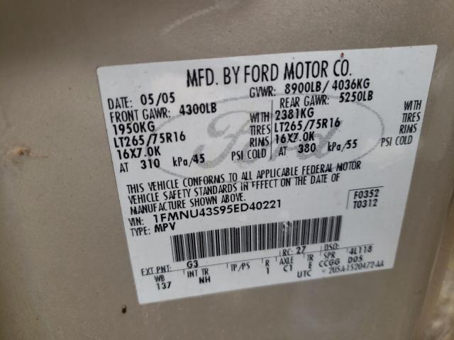 Photo 10 from auction – 2005 FORD EXCURSION with VIN 1FMNU43S95ED40221