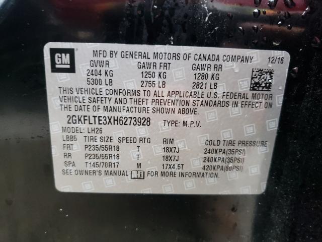 Photo 10 from auction – 2017 GMC TERRAIN SL with VIN 2GKFLTE3XH6273928