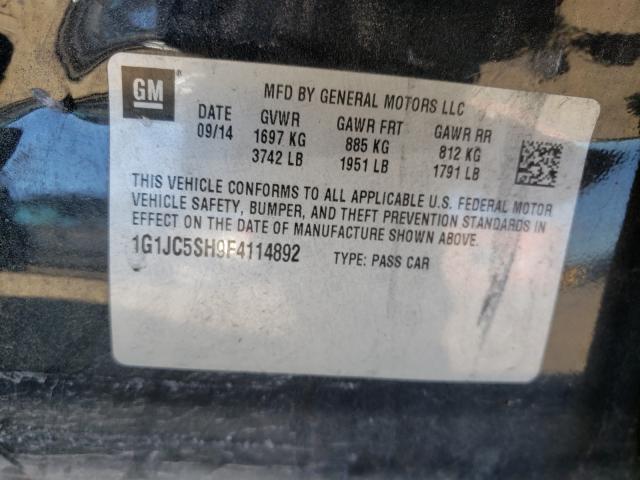 Photo 10 from auction – 2015 CHEVROLET SONIC LT with VIN 1G1JC5SH9F4114892