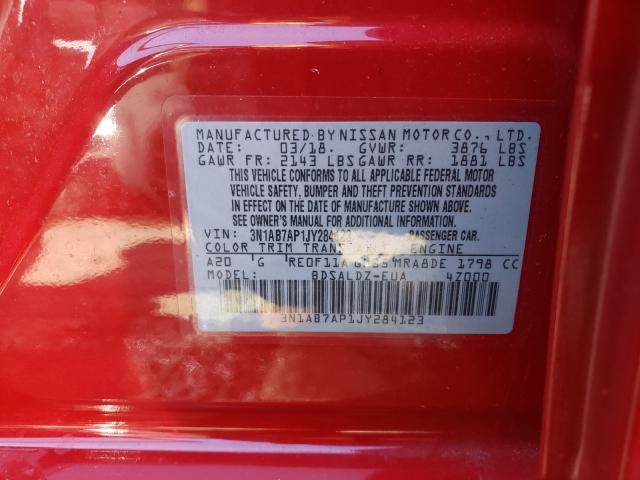 Photo 10 from auction – 2018 NISSAN SENTRA S with VIN 3N1AB7AP1JY284123