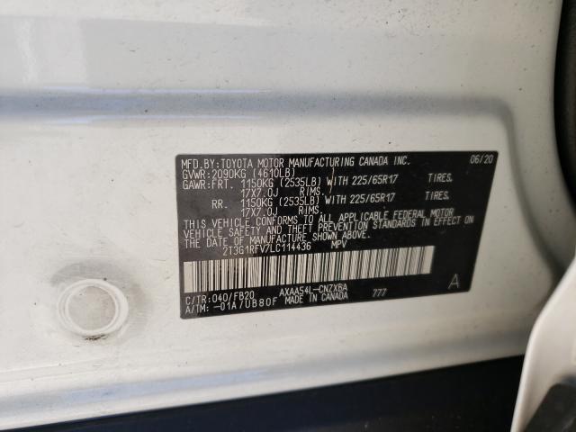 Photo 10 from auction – 2020 TOYOTA RAV4 LE with VIN 2T3G1RFV7LC114436