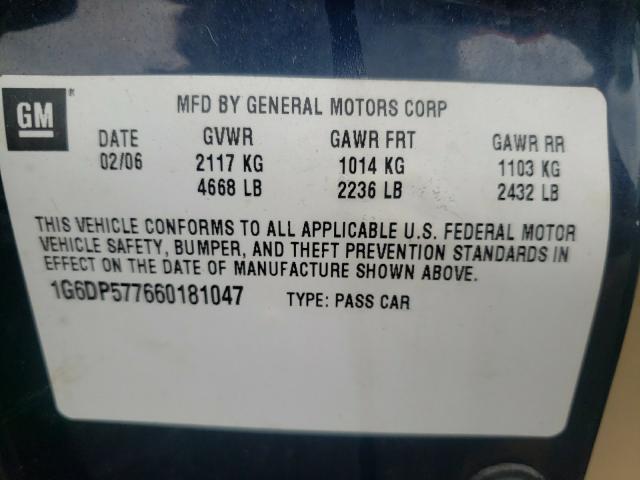 Photo 10 from auction – 2006 CADILLAC CTS with VIN 1G6DP577660181047