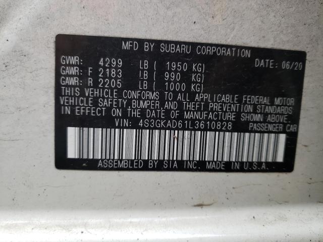 Photo 10 from auction – 2020 SUBARU IMPREZA PR with VIN 4S3GKAD61L3610828