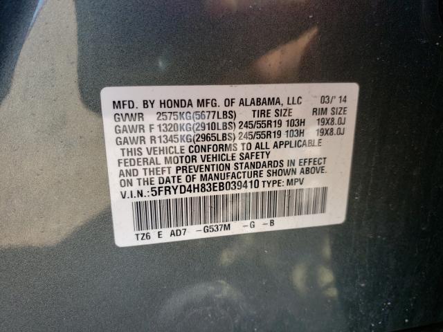 Photo 10 from auction – 2014 ACURA MDX ADVANC with VIN 5FRYD4H83EB039410