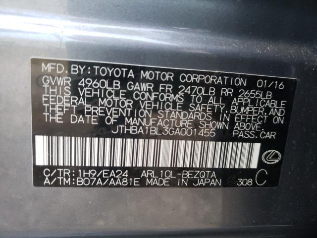 Photo 10 from auction – 2016 LEXUS GS 200T BA with VIN JTHBA1BL3GA001455
