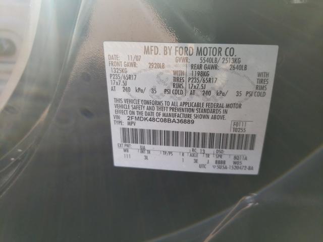 Photo 10 from auction – 2008 FORD EDGE SEL with VIN 2FMDK48C08BA36889