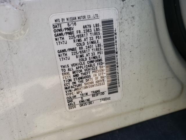 Photo 10 from auction – 2016 NISSAN ROGUE S with VIN JN8AT2MV2GW152533