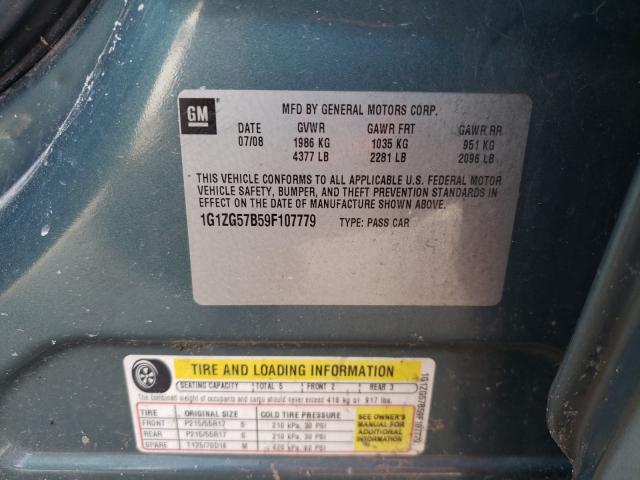 Photo 10 from auction – 2009 CHEVROLET MALIBU LS with VIN 1G1ZG57B59F107779