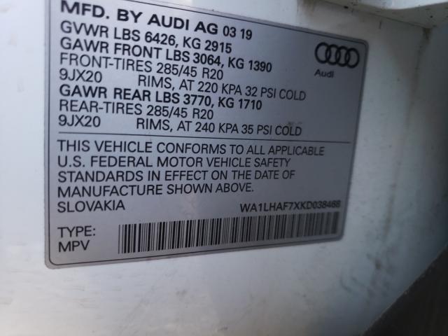 Photo 10 from auction – 2019 AUDI Q7 PREMIUM with VIN WA1LHAF7XKD038468