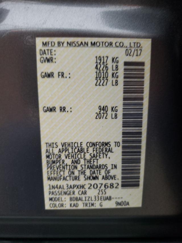Photo 10 from auction – 2017 NISSAN ALTIMA 2.5 with VIN 1N4AL3APXHC207682