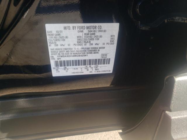 Photo 10 from auction – 2021 FORD EXPLORER X with VIN 1FMSK8DH4MGB42541