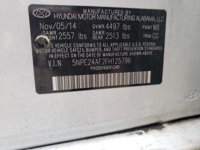 Photo 10 from auction – 2015 HYUNDAI SONATA SE with VIN 5NPE24AF2FH125796