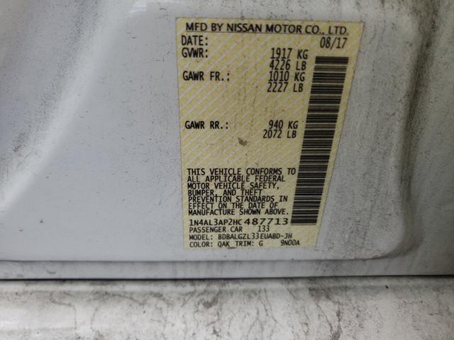 Photo 10 from auction – 2017 NISSAN ALTIMA 2.5 with VIN 1N4AL3AP2HC487713