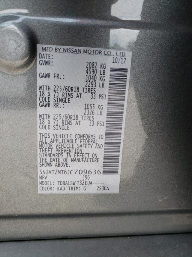 Photo 10 from auction – 2018 NISSAN ROGUE S with VIN 5N1AT2MT6JC709636