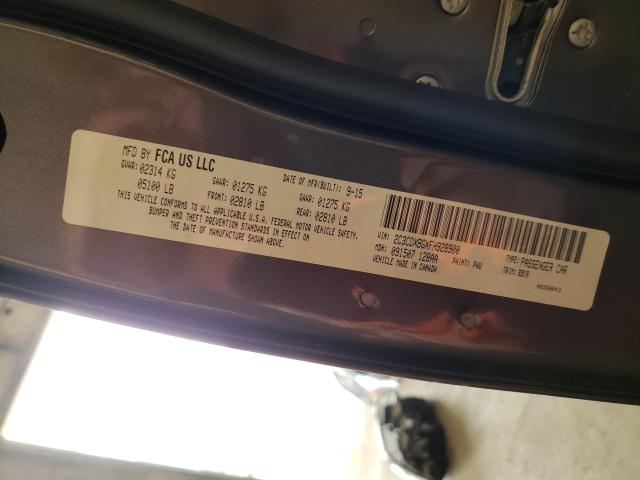 Photo 10 from auction – 2015 DODGE CHARGER SE with VIN 2C3CDXBGXFH928900