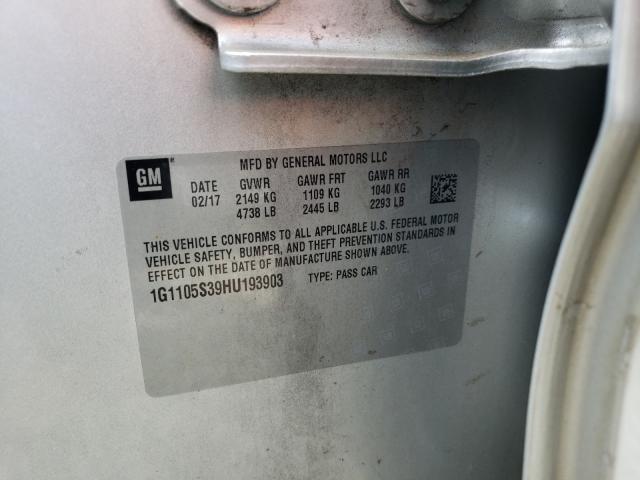 Photo 10 from auction – 2017 CHEVROLET IMPALA LT with VIN 1G1105S39HU193903