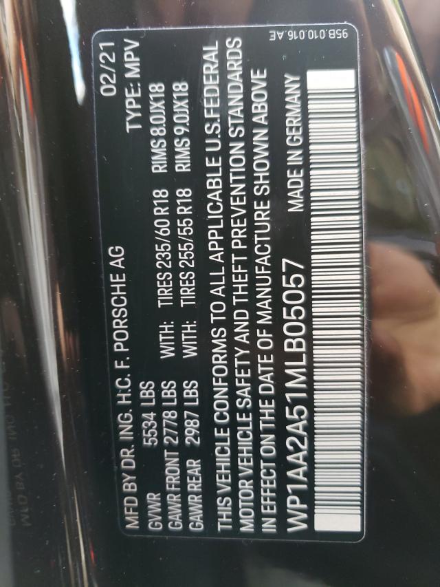 Photo 10 from auction – 2021 PORSCHE MACAN with VIN WP1AA2A51MLB05057
