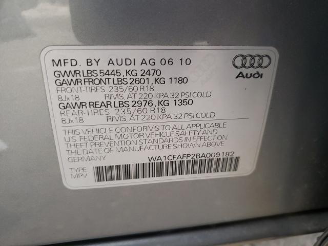 Photo 10 from auction – 2011 AUDI Q5 PREMIUM with VIN WA1CFAFP2BA009182