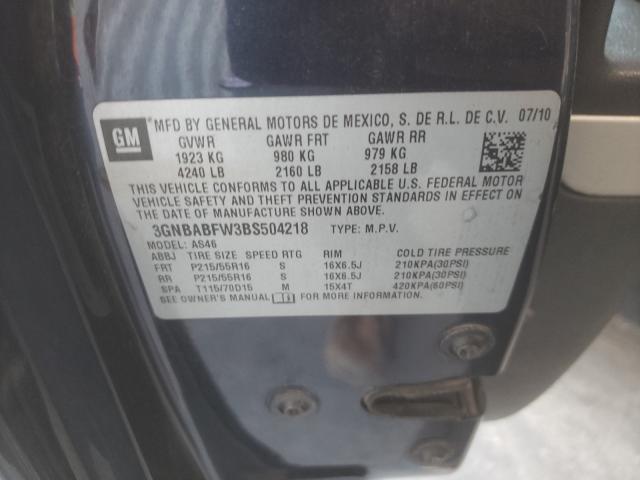 Photo 10 from auction – 2011 CHEVROLET HHR 1LT with VIN 3GNBABFW3BS504218