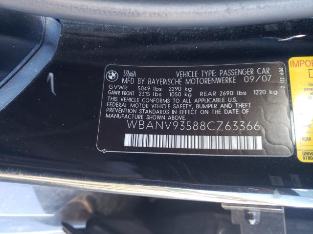 Photo 10 from auction – 2008 BMW 535 XI with VIN WBANV93588CZ63366