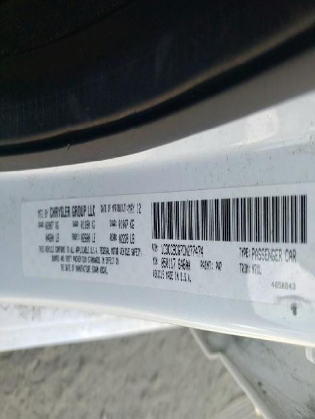 Photo 10 from auction – 2012 CHRYSLER 200 LIMITE with VIN 1C3CCBCG7CN277474