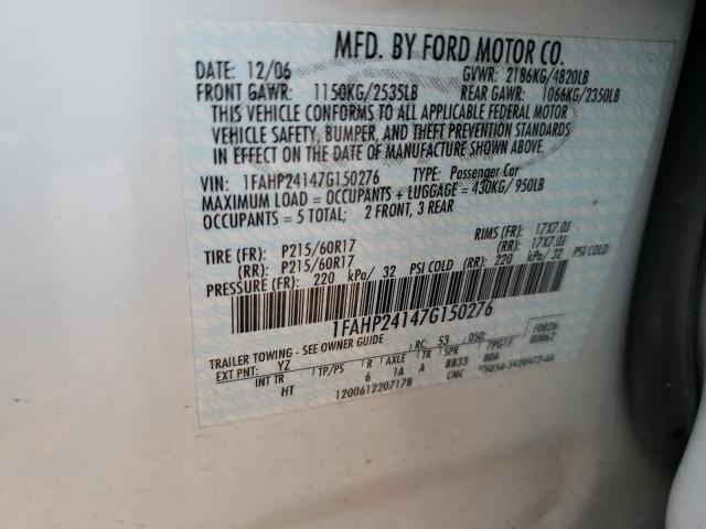Photo 10 from auction – 2007 FORD FIVE HUNDR with VIN 1FAHP24147G150276