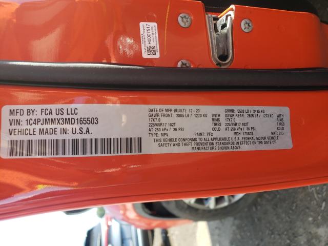 Photo 10 from auction – 2021 JEEP CHEROKEE L with VIN 1C4PJMMX3MD165503