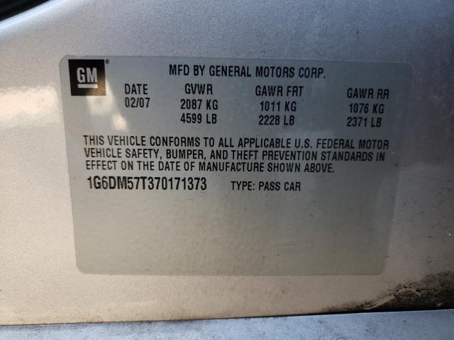 Photo 10 from auction – 2007 CADILLAC CTS with VIN 1G6DM57T370171373