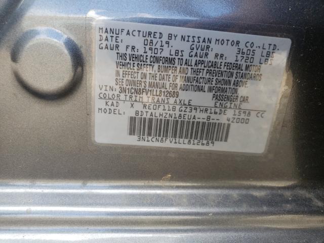 Photo 10 from auction – 2020 NISSAN VERSA SR with VIN 3N1CN8FV1LL812689