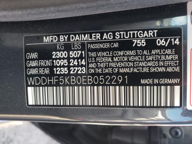 Photo 10 from auction – 2014 MERCEDES-BENZ E 350 with VIN WDDHF5KB0EB052291