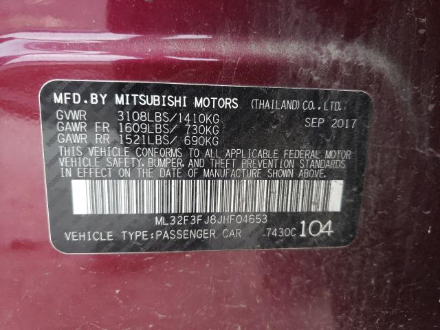 Photo 10 from auction – 2018 MITSUBISHI MIRAGE G4 with VIN ML32F3FJ8JHF04653