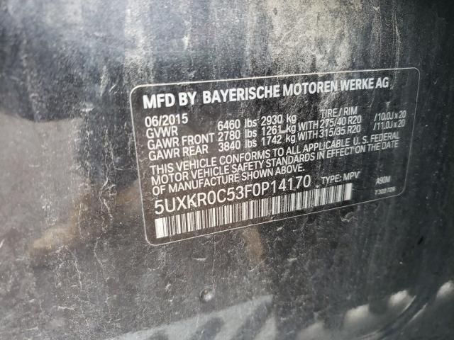 Photo 10 from auction – 2015 BMW X5 XDRIVE3 with VIN 5UXKR0C53F0P14170
