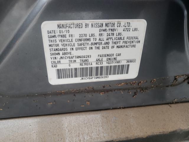 Photo 10 from auction – 2010 INFINITI G37 BASE with VIN JN1CV6AP7AM404293