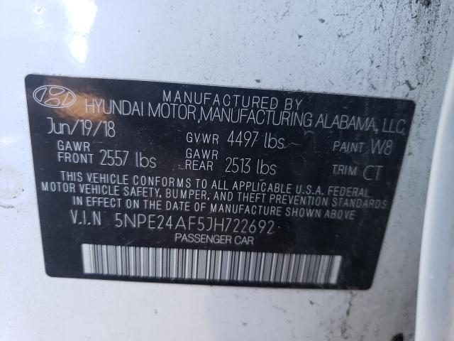 Photo 10 from auction – 2018 HYUNDAI SONATA SE with VIN 5NPE24AF5JH722692