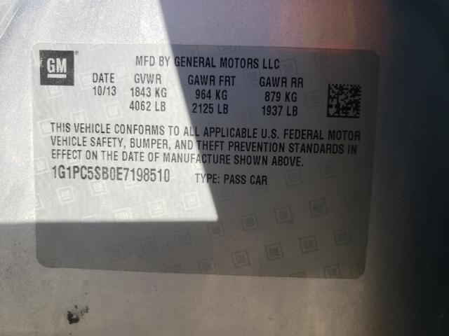 Photo 10 from auction – 2014 CHEVROLET CRUZE LT with VIN 1G1PC5SB0E7198510
