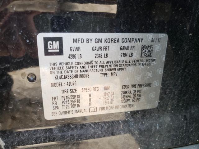 Photo 10 from auction – 2017 BUICK ENCORE PRE with VIN KL4CJASB3HB198078