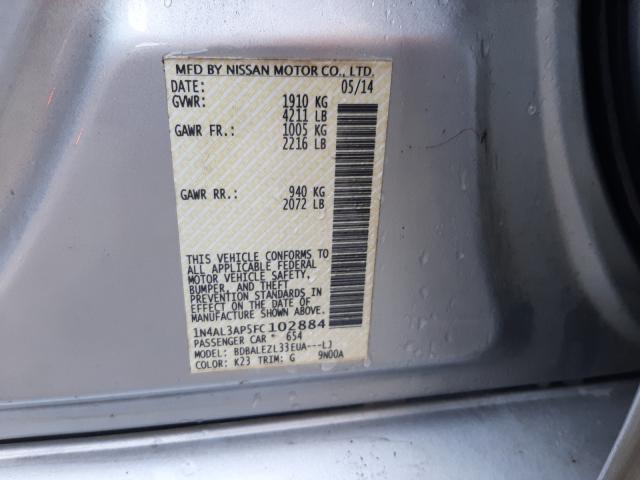 Photo 10 from auction – 2015 NISSAN ALTIMA 2.5 with VIN 1N4AL3AP5FC102884