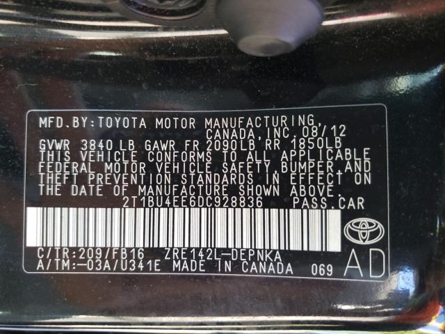 صورة رقم 10 من المزاد - 2013 TOYOTA COROLLA BA مع VIN 2T1BU4EE6DC928836