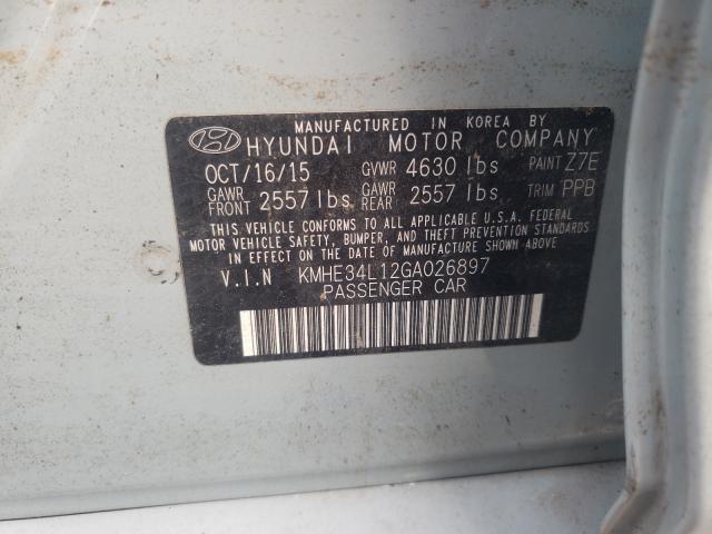Photo 10 from auction – 2016 HYUNDAI SONATA HYB with VIN KMHE34L12GA026897