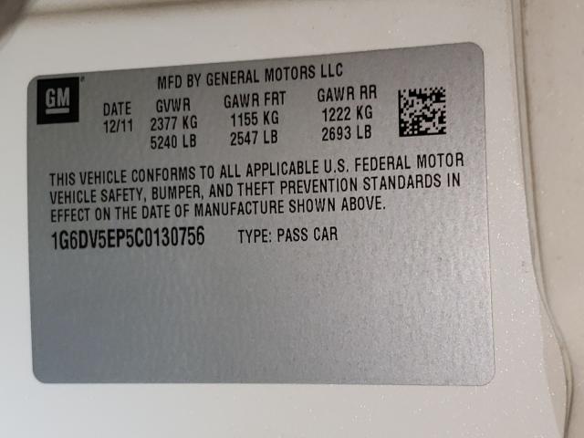 Photo 10 from auction – 2012 CADILLAC CTS-V with VIN 1G6DV5EP5C0130756