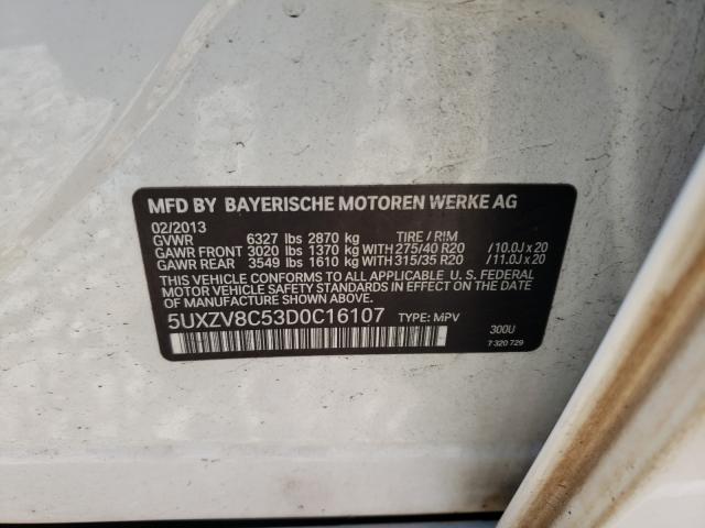 Photo 10 from auction – 2013 BMW X5 XDRIVE5 with VIN 5UXZV8C53D0C16107