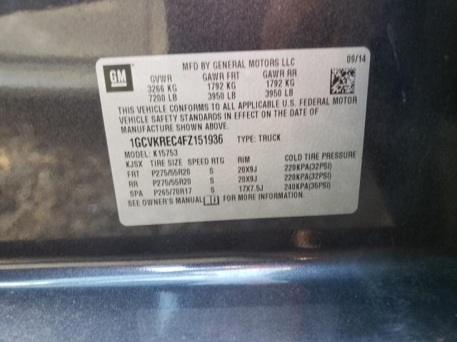 Photo 10 from auction – 2015 CHEVROLET SILVERADO with VIN 1GCVKREC4FZ151936